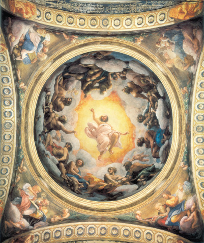 San Giovanni Evangelista: Correggio (Antonio Allegri), Vision of Saint John, dome fresco, 1522–3.