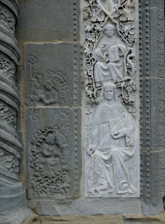 Cathedral, north door (detail), relief of Mercy.