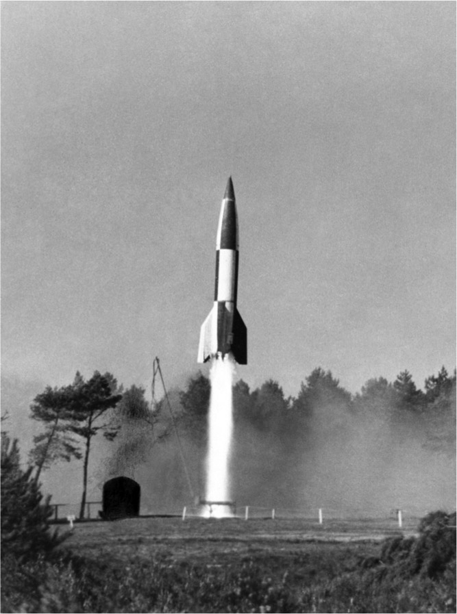  The V2 rocket, which Hitler hoped would turn the war in Germany’s favor, terrified the Allies. WIKIMEDIA COMMONS