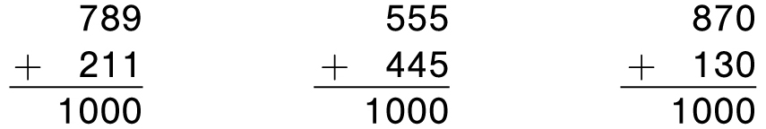 Complementary three-digit...