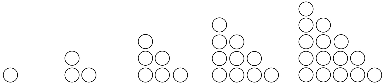 The first 5 triangular numbers...