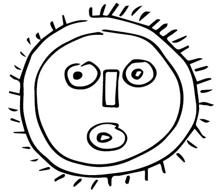 Petroglyph of sun