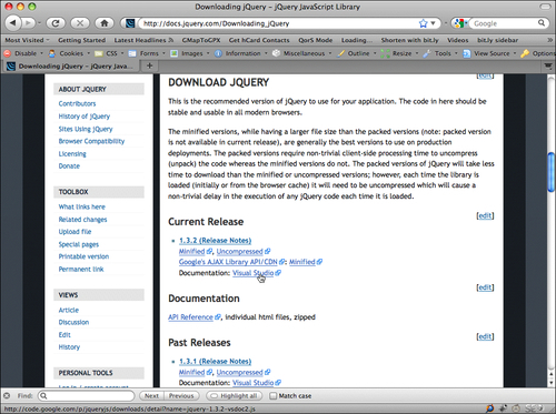 Downloading from the jQuery site