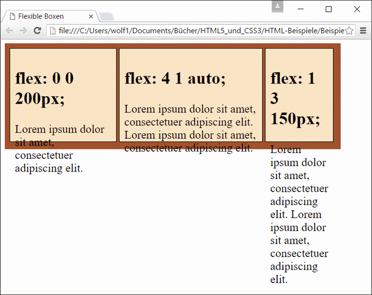 Flexible Boxen mit fester Höhe (»/Beispiele/Kapitel012/12_4_3/index.html«)