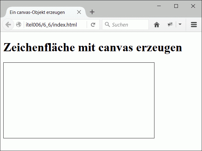 Mit <canvas> stellen Sie zunächst nichts anderes als eine leere Zeichenfläche im HTML-Dokument zur Verfügung.