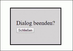 Eine einfache Dialogbox mit dem HTML-Element <dialog> im Chrome-Browser