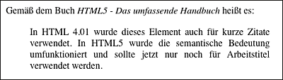 Hier wurde zwischen <cite> und </cite> der Arbeitstitel eines Buches geschrieben.