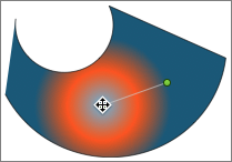 **Figure 151:** Advanced gradient fills provide feature handles that you can drag to adjust the blend within the object itself.