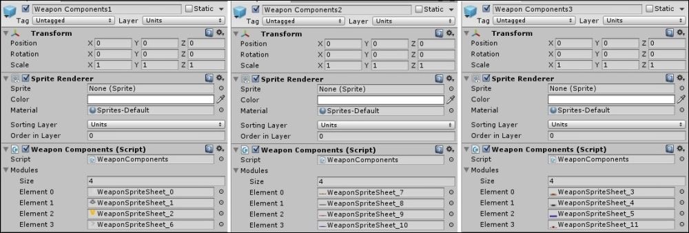 Modular weapon scripts