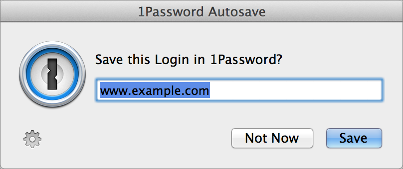 <strong>Figure 6:</strong> When you submit a login form on a site that’s not already stored in 1Password, the Autosave dialog prompts you to save your credentials. Clicking Save is virtually always the right choice.