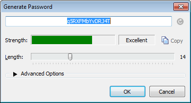 <strong>Figure 13:</strong> The password generator in the Windows 1Password app.