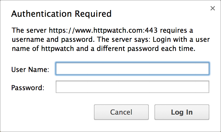 <strong>Figure 11:</strong> An HTTP Basic authentication dialog in Google Chrome.