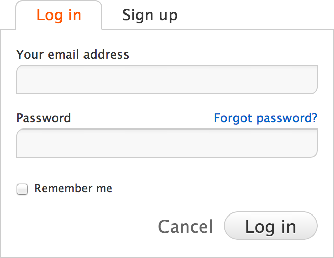 <strong>Figure 4:</strong> A typical login form on a Web page (in this case, from a site called SoundCloud).