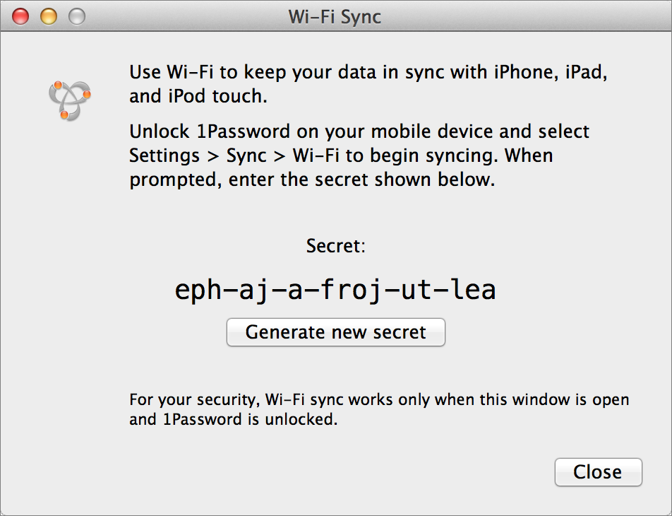 <strong>Figure 10:</strong> The Wi-Fi sync window displays a code you must enter on your iOS device.