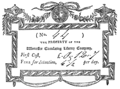 image of book-plate not available: thePROPERTY of the Worcester Circulating Library Company.