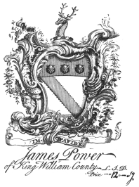 image of book-plate not available: JamesPower of King William County L.J.D.