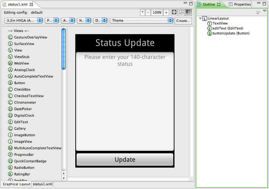 Graphical Layout mode for status.xml