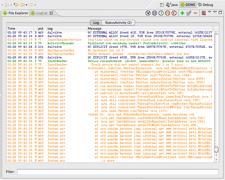 LogCat in Eclipse