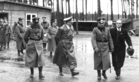 Adolf Hitler, third from right, visits the Kummersdorf rocket development station outside Berlin on March 23, 1939, ...