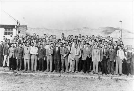 The Project Paperclip rocket team at Fort Bliss, Texas, around 1946. ...