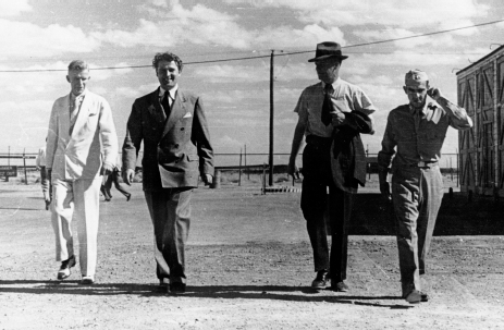 Charles Lindbergh, second from right, visits von Braun, second from left, ...