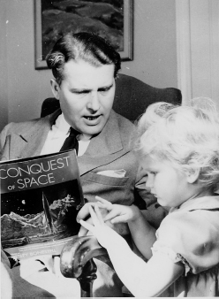 In an early 1950s moment at home, von Braun divides his time between his daughter, ...