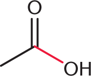 central carbon bonded to CH3, double bonded to O, and an emphasis on the bond to OH