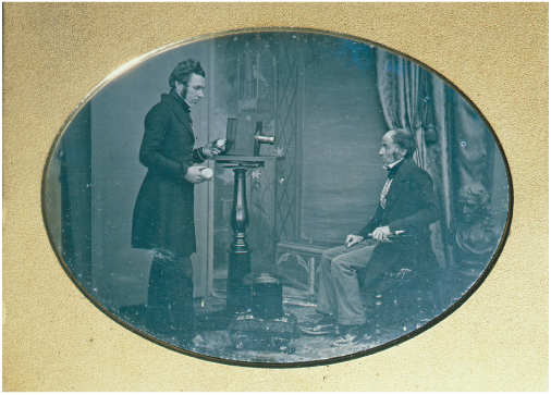 3.5 Earliest known daguerrotype of a photographer at work. Jabez Hogg photographs Mr Johnson, c. 1843