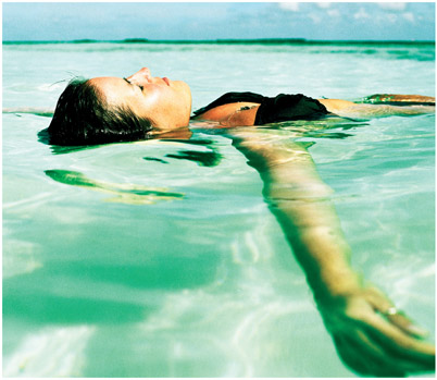 5.3 Stock image of a woman floating