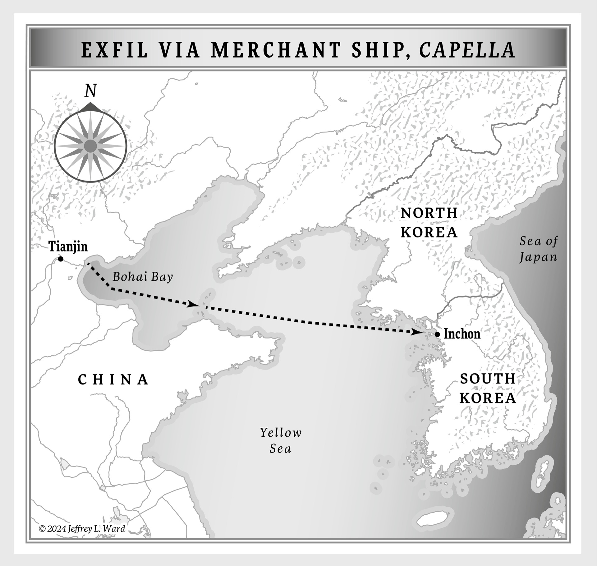 Map of Exfil Via Merchant Ship, Capella