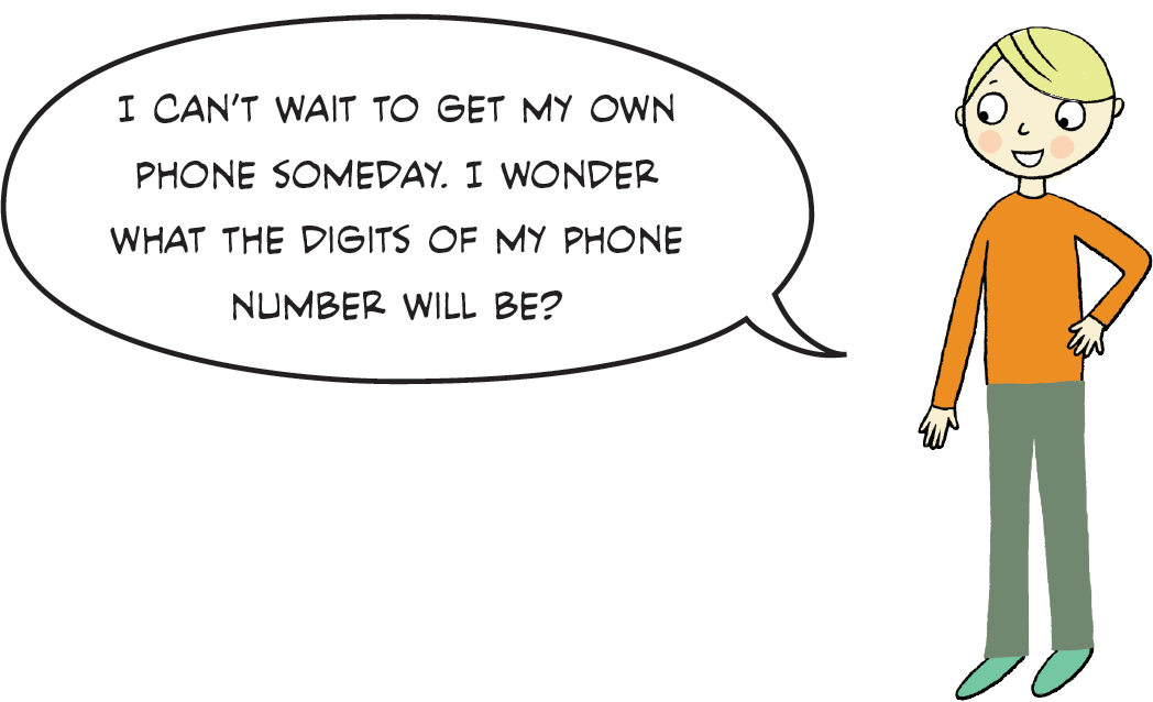 I can’t wait to get my own phone someday. I wonder what the digits of my phone number will be?