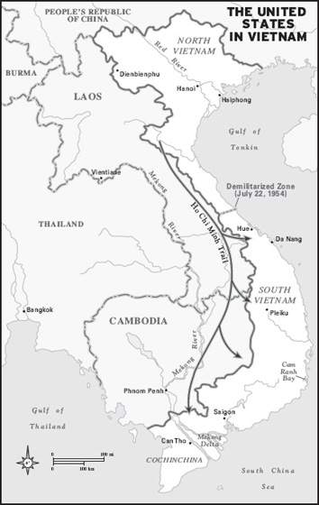 Major sites of the US war in Vietnam, 1964–1973.