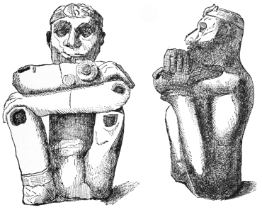 Profile of Figure. Fig. 399.—Terra-cotta Hollow Figure, from Santa Cruz del Quiche, Guatemala.