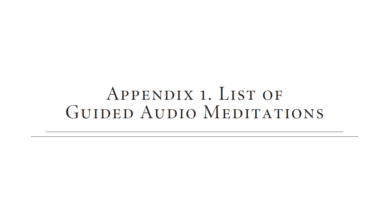 Appendix 1. List of Guided Audio Meditations