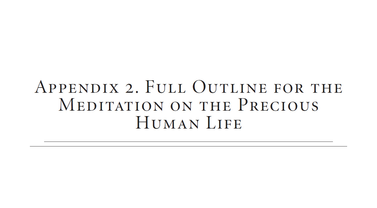 Appendix 2. Full Outline for the Meditation on the Precious Human Life