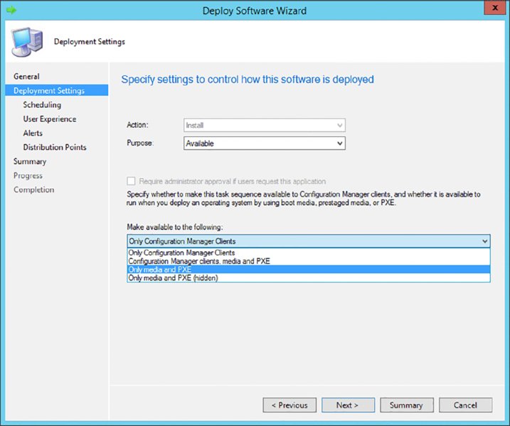 Screenshot of a dialog box shows deployment settings page displaying settings on how to control deployment of software.