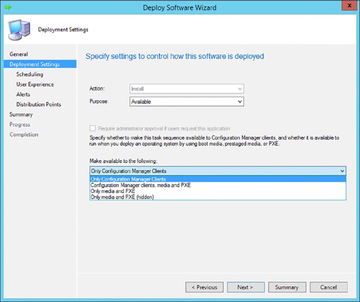 Screenshot of a dialog box shows deployment settings page displaying settings to control deployment of software.