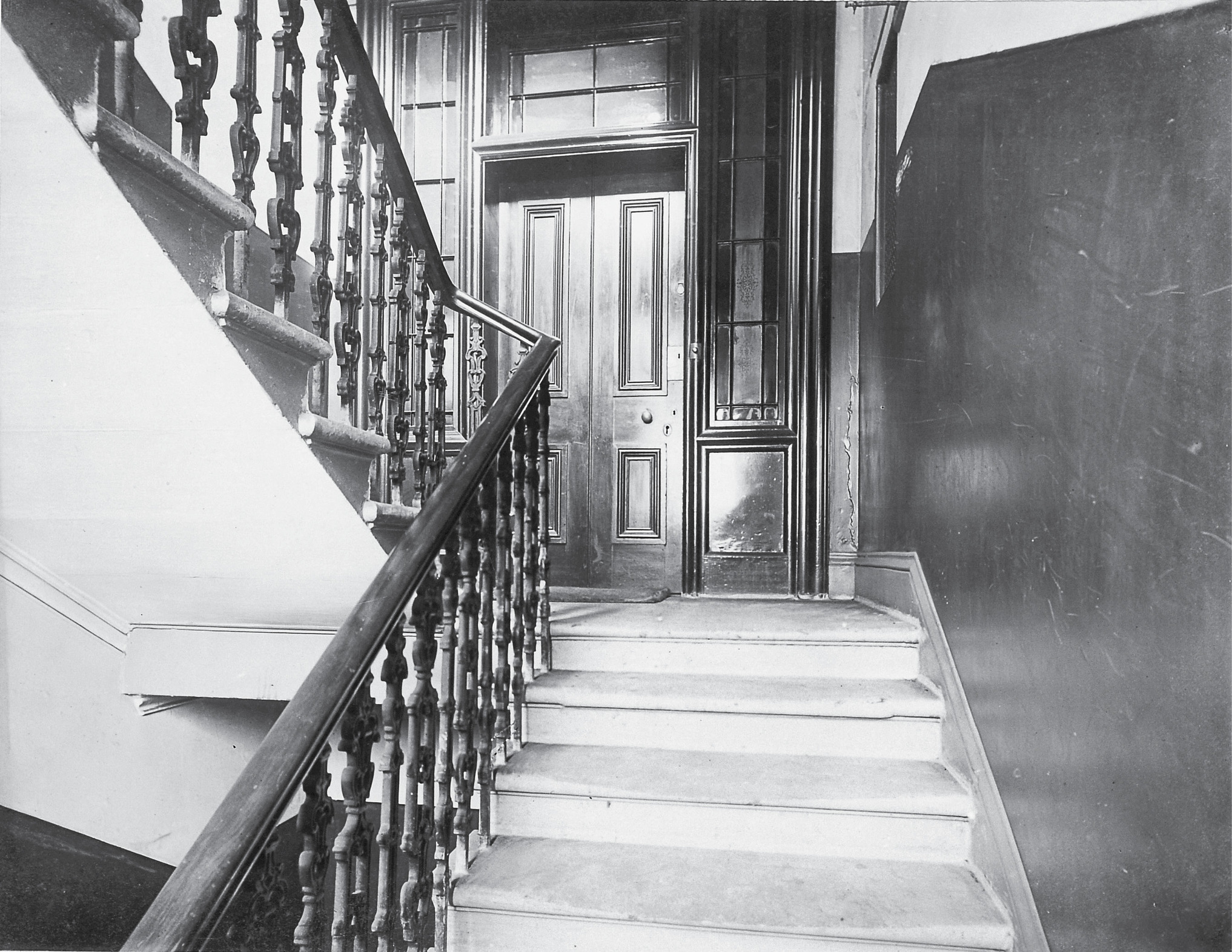 The stairs to Miss Gilchrist’s flat bore two mysterious footprints.