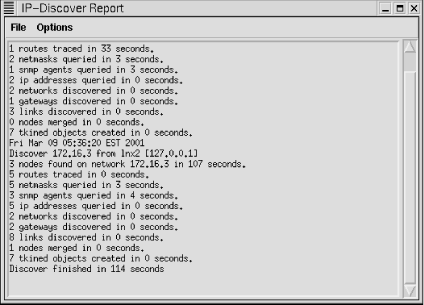 Route and network discovery with tkined