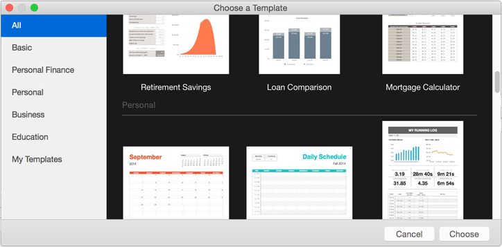 **Figure 4:** The Template Chooser.