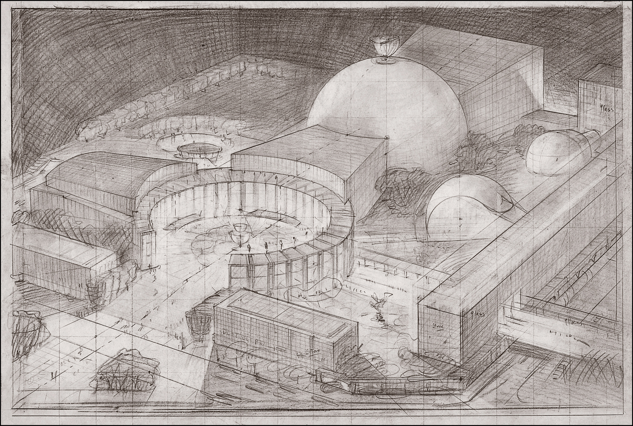 An early, rather imperial vision of Lincoln Center, as rendered by Hugh Ferriss