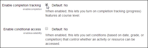 Enabling completion tracking