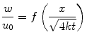 
$$\frac{w}{u_0}=f\left(\frac{x}{\sqrt{4kt}}\right)$$
