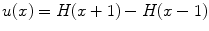 
$u(x)=H(x+1)-H(x-1)$
