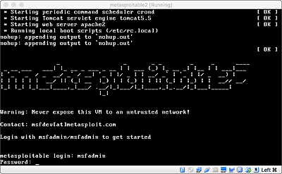 Metasploitable 2 in einer virtuellen Maschine    