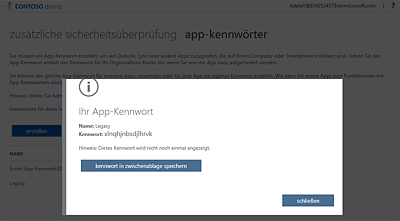 Generiertes App-Kennwort   