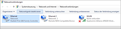 Netzwerkverbindungen auf dem Windows 10-Zielsystem   