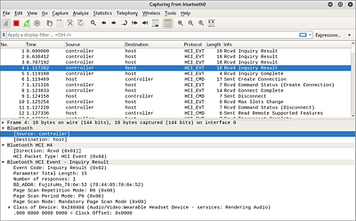 Betrachtung von BTLE-Datenverkehr in Wireshark  