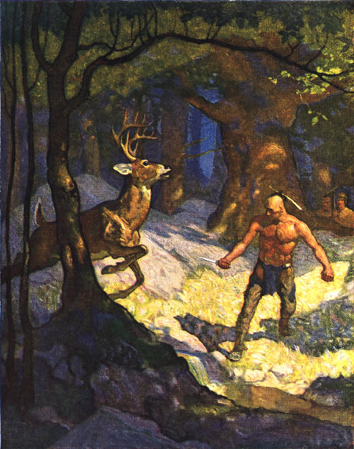 UNCAS SLAYS A DEER